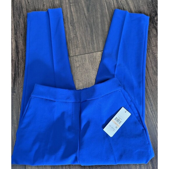 DKNY Women's Elasticated-Back Slim-Leg Ankle Pants Royal Blue Size 2 - Picture 7 of 10
